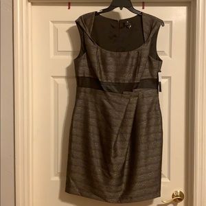 Ladies Brown TAHARI Leather Band Dress!